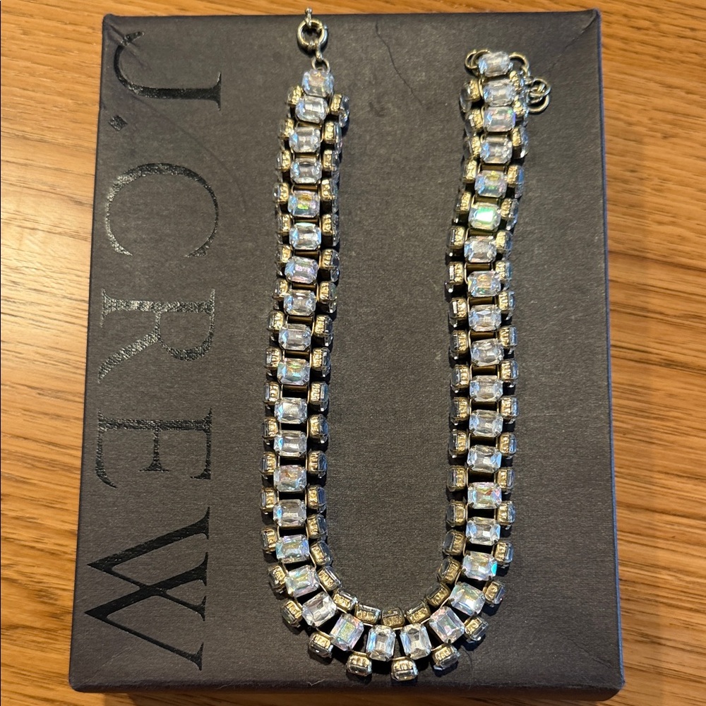 J. Crew Gold and Crystal Statement Necklace